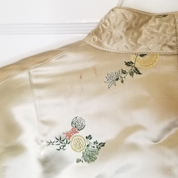 Vintage Asian Silk Quilted Reversible Open Jacket - Picture 7 of 8